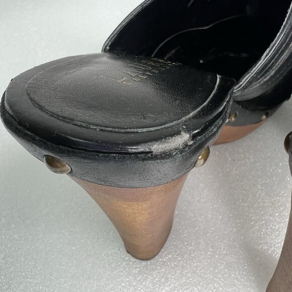 Lauren Ralph Lauren Stasia Sport Suede Platform Mule Clog Black Sz‎ 8M Studded - Picture 10 of 13